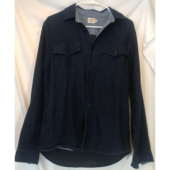 FahertyBlue Chambray Jacket Snap Up Shacket Mens Size S
